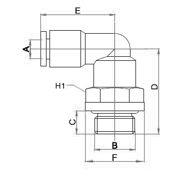 PMPL-G, All metal Pneumatic Fittings with BSPP thread, Air Fittings, one touch tube fittings, Pneumatic Fitting, Nickel Plated Brass Push in Fittings